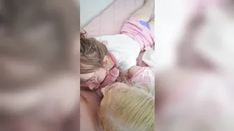 Abriebaby, Eveestarr18, Two Tiny Cute Teens Sharing A Big White Cock
