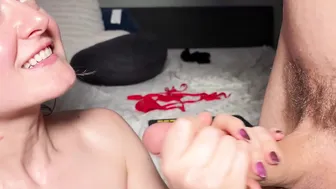 She Gets a Warm Cumload with Her Hands Bound Behind Her Head