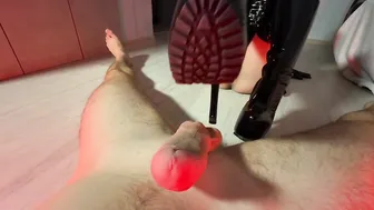 kinky step on balls let him fuck her