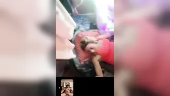 Hot Guy Jerks Off and Fingers His Ass While Watching Pretty Girl Masturbate in Mini Dress on the Phone