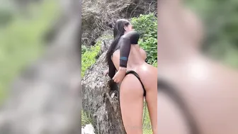Maria Alejandra, Black Dildo Masturbation In The Wild