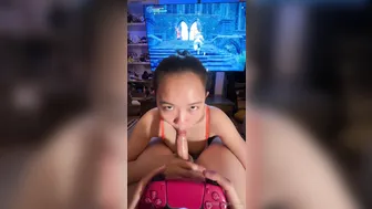 Harriet Sugarcookie, Blowjob And Facial While Boyfriend Games