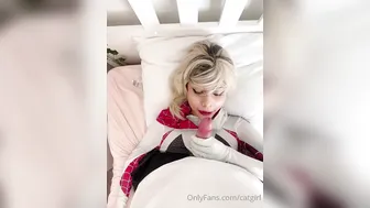 Catgirl, Asian Spider Girl Gwen Gagging On A Big White Cock