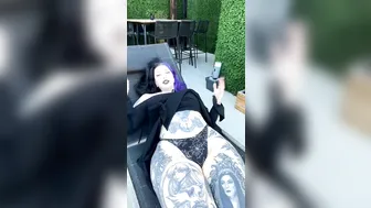 Ravengriim, Hot Tattooed Goth Girl Teasing Her Body In The Backyard
