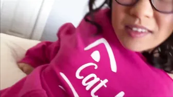 Glass Chick Nerd Fuck at bedroom Vagina Close up