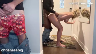 Wanderingwifexxx, Christhasabig Housewife Taking The Black Delivery Guy Deep Then Giving Hubby Her Sloppy Seconds
