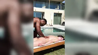 Mary Rock, Taking A Fat Bbc By The Pool Until He Covers Her Face In Cum