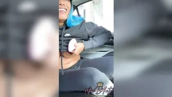 Missbnasty, Risky Vibrator Ride At The Fuel Pump Until She Almost Gets Caught Cumming