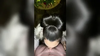 Rainey James, Christmas Blowjob And Swallow Until She Takes The Whole Load