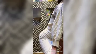 Rainey James, Teasing Her Naked Tits In The Public Toilet Until They’re Hard