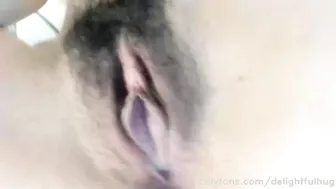 Delightfulhug, Vibrating Her Hairy Pussy While Standing Until Her Legs Shake