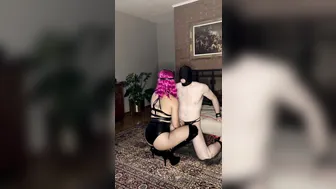 Dark-Blue, Jerking Him To A Ruined Orgasm Then Kicking His Balls