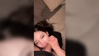 Mewslut, Hot Girlfriend Giving A Sloppy Blowjob Then Licking His Cock Clean