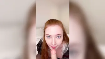 Sandyinlace, Redhead In Maid Lingerie Masturbating Until She Cums In The Outfit