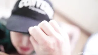 Little_Emo_Kitten, Getting Fucked Wearing A Cap On The Balcony Until He Fills Her Outside