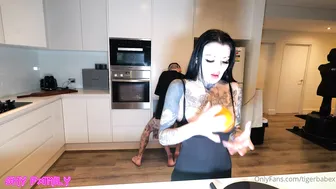 Tigerbabex, Tattooed Free Use Slut Getting Fucked In The Kitchen Until He Uses Her Over The Counter