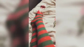 Iwantsheena, Teasing In A Christmas Sling Bikini Until Her Tits Bounce Free