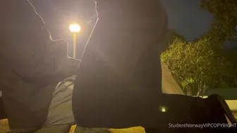 Studentnorway, Hotwifehanna, Sneaky Blowjob And Fucking In The Public Park At Night Until He Fills Her