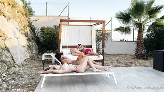Carla Boom, Susygala, Three Fit Chicks Sharing One Bwc By The Pool Until He’s Drained