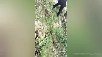 Studentnorway, Sneaky Public Fucking On The Hiking Trail Until They Almost Get Caught