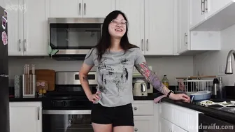 Ur2Dwaifu, Asian Girlfriend In Glasses Fucking A Dildo Until She Creams On It