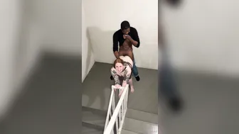 Pawg_Redhead, Pawg Whore Getting Fucked Doggy In A Public Stairwell Until They Almost Get Caught