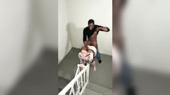 Pawg_Redhead, Pawg Whore Getting Fucked Doggy In A Public Stairwell Until They Almost Get Caught