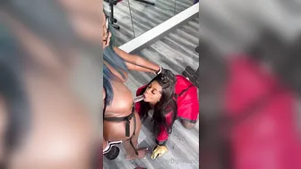 Kyrichess, Big Booty Ebony Slut Getting Strapon Fucked In The Gym Until She Cums On The Bench