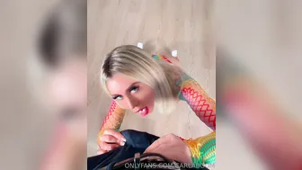 Carla Boom, Blonde Bimbo In Fishnets Blowing Bwc Until She Drools Through The Mesh