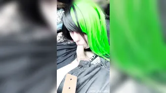 Little_Emo_Kitten, Emo Goth Girl Sucking Cock In The Moving Car Until The Windows Steam
