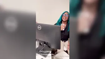 Kyrichess, Ebony Chick With Blue Hair Sucking Cock Until She Drools Down It