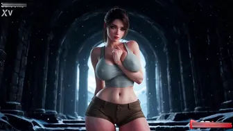 Brunette Curvy Lara Croft Slut Bred Rough in a Frozen Cave