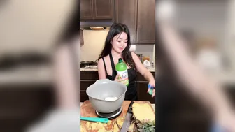 Halococo, Asian Babe Cooking Dinner In An Apron Until The Apron Is The Only Thing Left