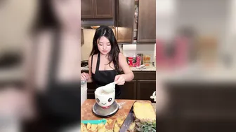 Halococo, Asian Babe Cooking Dinner In An Apron Until The Apron Is The Only Thing Left