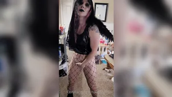 Naughty.Nikki, Goth Halloween Girl Dildo Masturbation Until The Costume Is Soaked