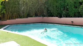 Amira Brie, Wet Fucking A Big Cock By The Pool Until The Water Runs Off Both Of Them