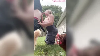 Katrina Thicc, Milf Mama Fucking In The Backyard Until He Fills Her Outside