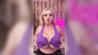 Katrina Thicc, Titjerking A Fat Black Dildo Until Her Tits Slide Around It
