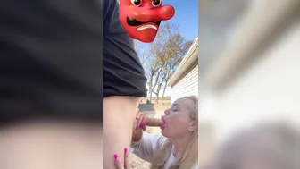 Katrina Thicc, Sucking And Swallowing Hot Cum In The Backyard Until She Takes Every Drop