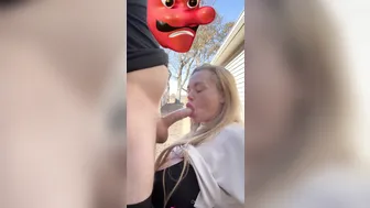 Katrina Thicc, Sucking And Swallowing Hot Cum In The Backyard Until She Takes Every Drop