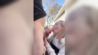 Katrina Thicc, Sucking And Swallowing Hot Cum In The Backyard Until She Takes Every Drop