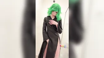 Pockycats, Horny Tatsumaki Cosplay Fucking A Rainbow Wall Dildo Until She Creams On It