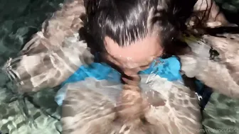Rainey James, Underwater Blowjob At Night Until She Comes Up Drooling