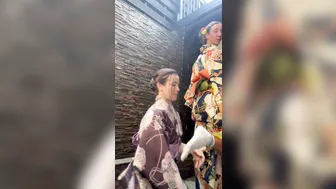 Stephinspace, Two Hot Chicks Stripping Out Of Kimonos Until The Silk Drops