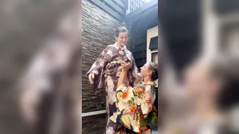 Stephinspace, Two Hot Chicks Stripping Out Of Kimonos Until The Silk Drops