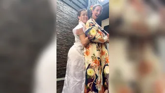 Stephinspace, Two Hot Chicks Stripping Out Of Kimonos Until The Silk Drops