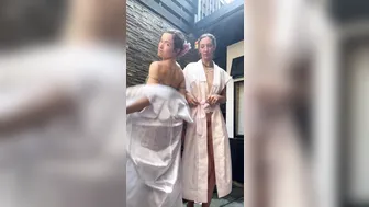 Stephinspace, Two Hot Chicks Stripping Out Of Kimonos Until The Silk Drops
