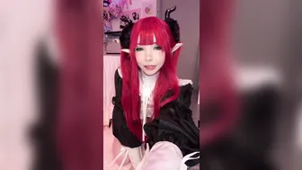 Pockycats, Cute Devil Girl Grinding On A Dildo Until She Creams On The Horns