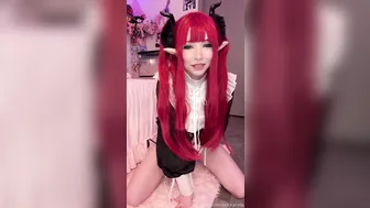 Pockycats, Cute Devil Girl Grinding On A Dildo Until She Creams On The Horns