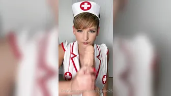 Hannah Brooks, Hot Nurse Suck Jerking A Huge Dildo Until She Drools Down It